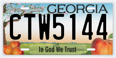 GA license plate CTW5144