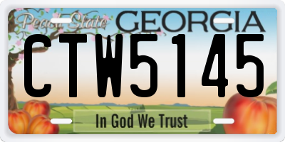 GA license plate CTW5145