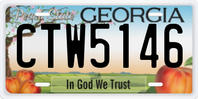 GA license plate CTW5146