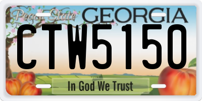 GA license plate CTW5150