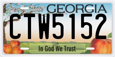 GA license plate CTW5152