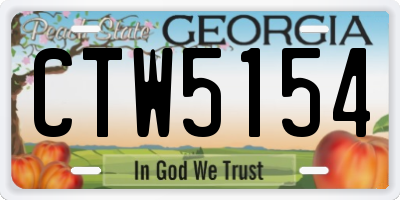 GA license plate CTW5154