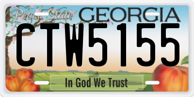 GA license plate CTW5155