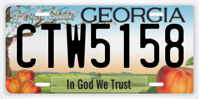 GA license plate CTW5158