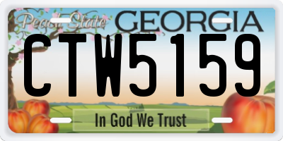 GA license plate CTW5159