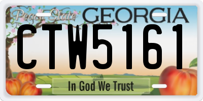 GA license plate CTW5161