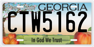 GA license plate CTW5162