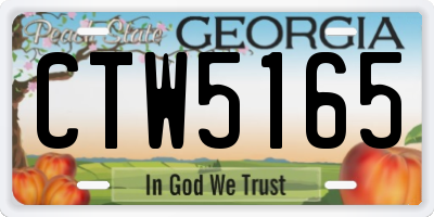 GA license plate CTW5165
