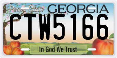 GA license plate CTW5166