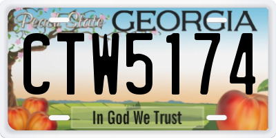 GA license plate CTW5174