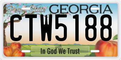 GA license plate CTW5188