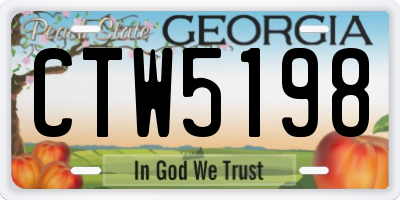GA license plate CTW5198