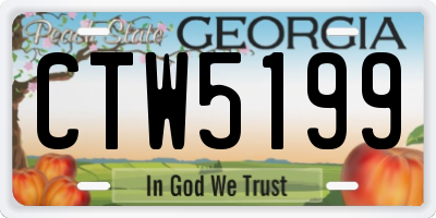 GA license plate CTW5199