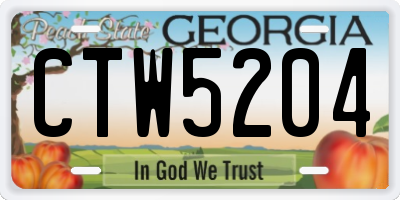 GA license plate CTW5204