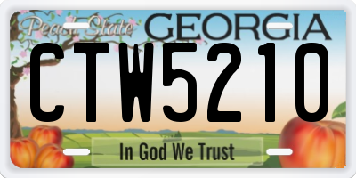 GA license plate CTW5210