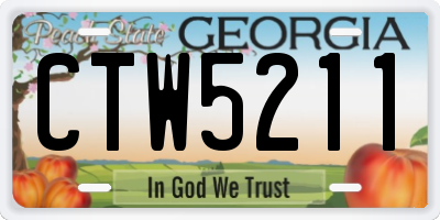 GA license plate CTW5211