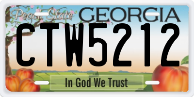 GA license plate CTW5212