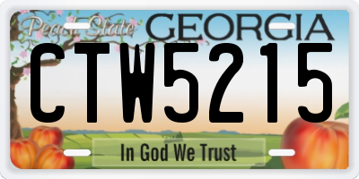 GA license plate CTW5215
