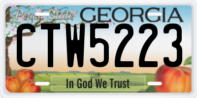 GA license plate CTW5223