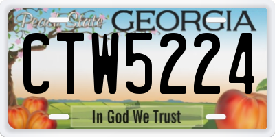 GA license plate CTW5224