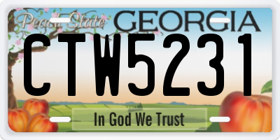 GA license plate CTW5231