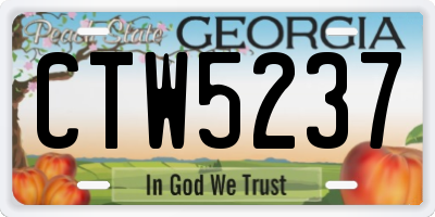 GA license plate CTW5237