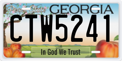 GA license plate CTW5241