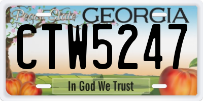 GA license plate CTW5247