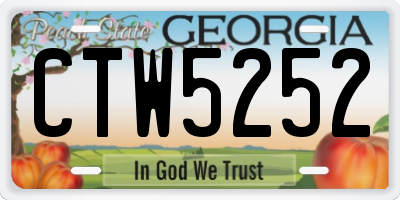 GA license plate CTW5252