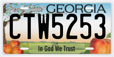 GA license plate CTW5253