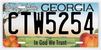 GA license plate CTW5254