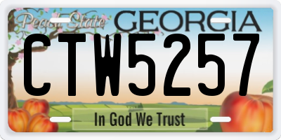 GA license plate CTW5257