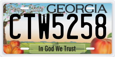 GA license plate CTW5258