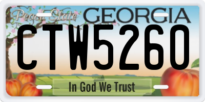GA license plate CTW5260