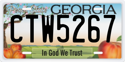 GA license plate CTW5267