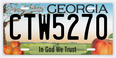 GA license plate CTW5270