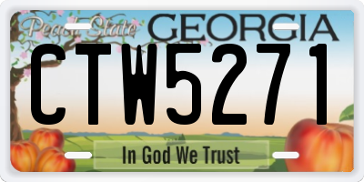 GA license plate CTW5271