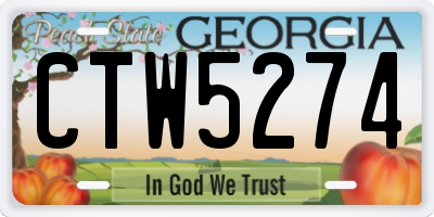 GA license plate CTW5274