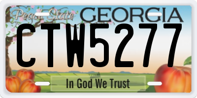 GA license plate CTW5277