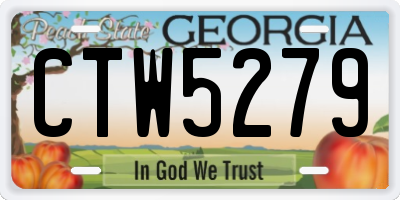 GA license plate CTW5279