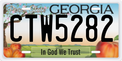 GA license plate CTW5282