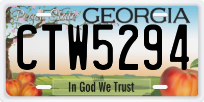 GA license plate CTW5294