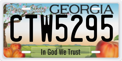 GA license plate CTW5295