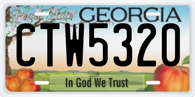 GA license plate CTW5320
