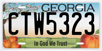 GA license plate CTW5323