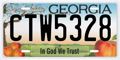GA license plate CTW5328