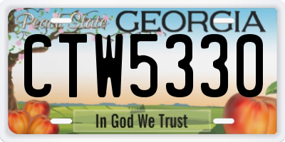 GA license plate CTW5330