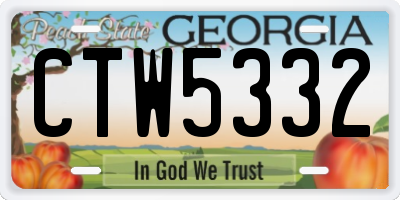 GA license plate CTW5332