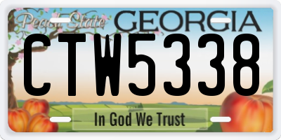 GA license plate CTW5338