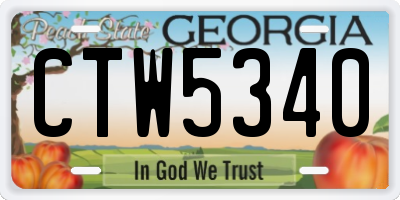 GA license plate CTW5340